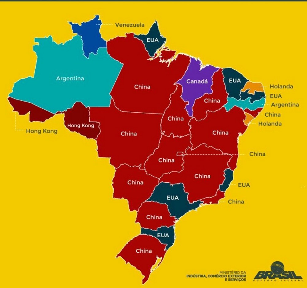 Map Brazil exports by State