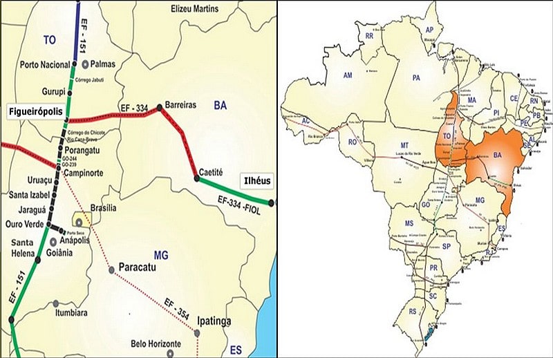 KORY MELBY Brazil - map FIOL railroad 