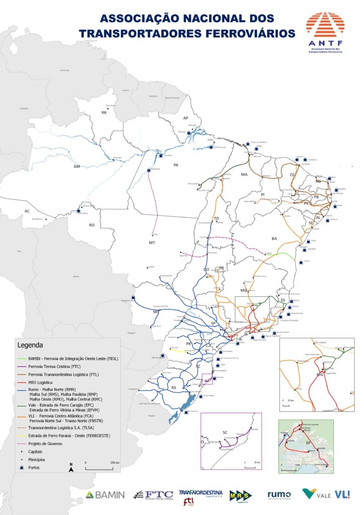 KORY MELBY BR AG - MAP RAILROADS BRAZIL